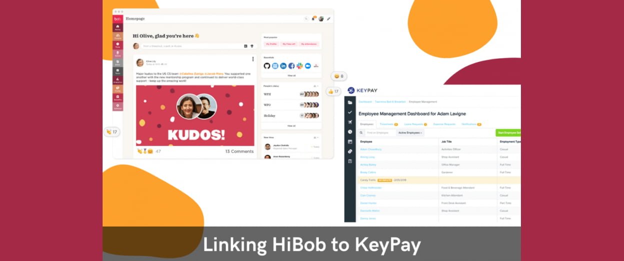 Linking HiBob’s HR features with KeyPay’s finance features