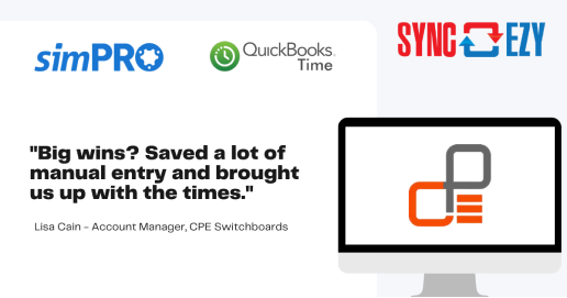 simPRO Quickbooks Time CPE Switchboards testimonial