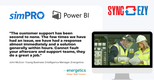 simPRO Power BI Energetics Testimonial 1