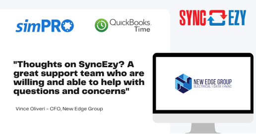 simPRO Quickbooks Time New Edge Group testimonial 1