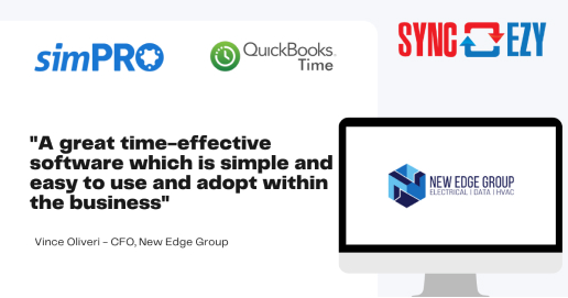 simPRO Quickbooks Time New Edge Group testimonial 1