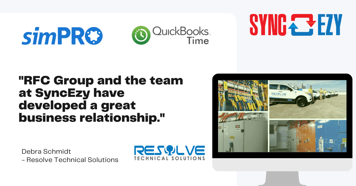 simPRO Quickbooks Time Resolve Technical Solutions testimonial