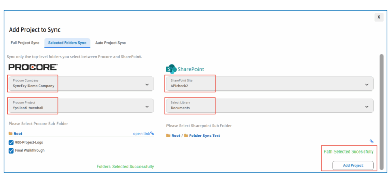 How to Set It Up a Selected Folder Sync from Procore to SharePoint (Two ...