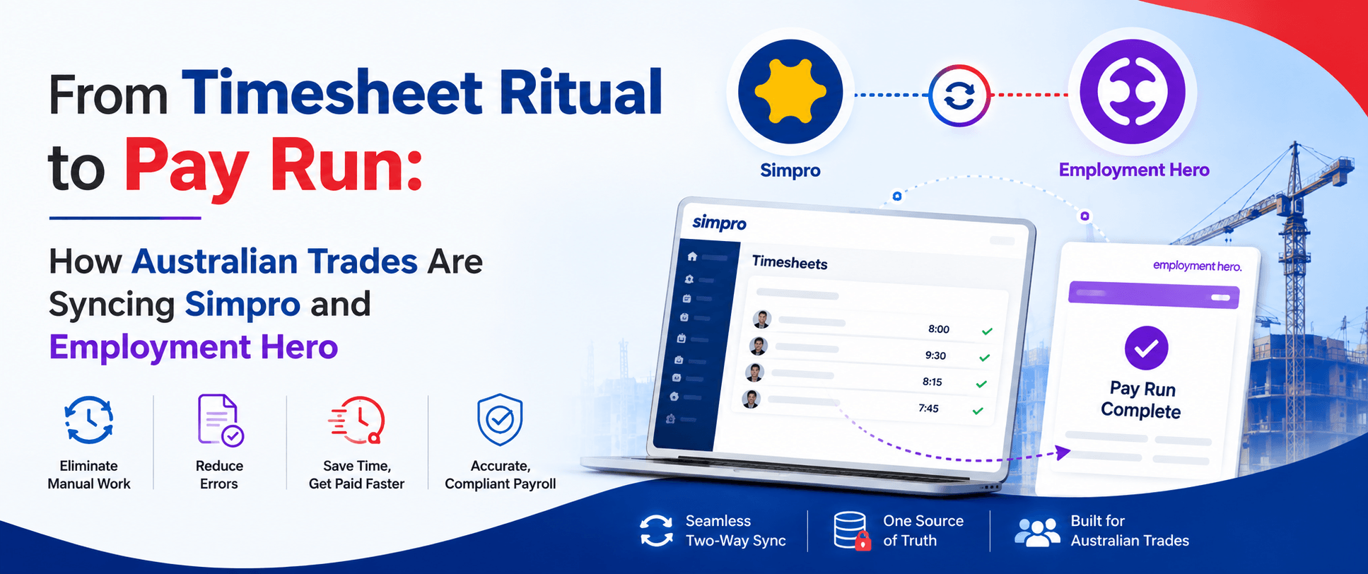 From Timesheet Ritual to Pay Run: How Australian Trades Are Syncing Simpro and Employment Hero
